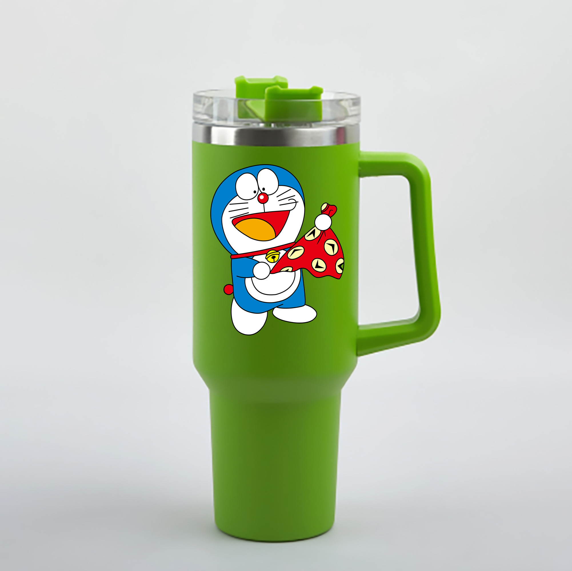 （画像用） ドラえもん Doraemon 1200mL車用タンブラー - クリスタルステッカー（プラスチックストロー付き）